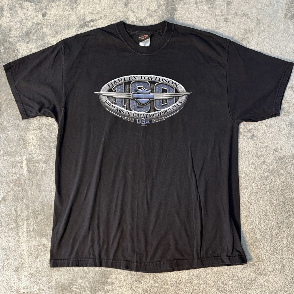 Vintage 2002 Harley Davidson T Shirt Mens XL 100th Anniversary Grand Cayman